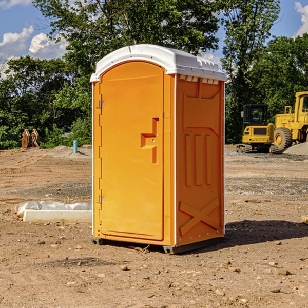 how often are the portable restrooms cleaned and serviced during a rental period in Kickapoo